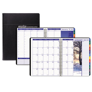 ESHOD273 - RECYCLED EARTHSCAPES WEEKLY-MONTHLY PLANNER, 8 1-2 X 11, BLACK, 2019
