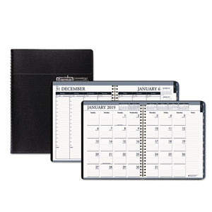 ESHOD28302 - RECYCLED WIREBOUND WEEKLY-MONTHLY PLANNER, 8 1-2 X 11, BLACK LEATHERETTE, 2019