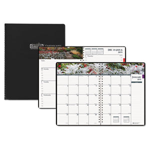 ESHOD294632 - RECYCLED GARDENS OF THE WORLD WEEKLY-MONTHLY PLANNER, 7 X 10, BLACK, 2019