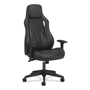 Ryder Executive High-back Leather Chair, Supports Up To 250 Lbs., Black Seat-black Back, Black Base