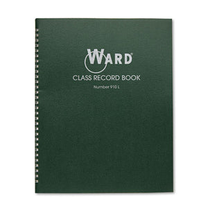 ESHUB910L - Class Record Book, 38 Students, 9-10 Week Grading, 11 X 8-1-2, Green