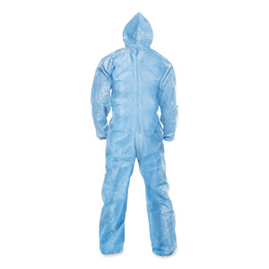 A65 Zipper Front Flame-resistant Hooded Coveralls, Elastic Wrist And Ankles, Blue, X-large, 25-carton