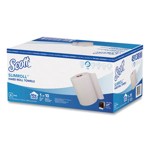 Control Slimroll Towels, 8" X 580 Ft, White-pink Core,small Business, 6 Rolls-ct
