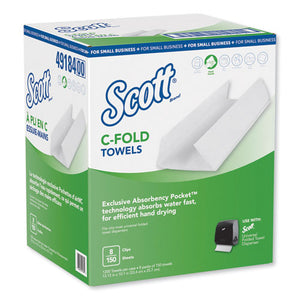 C-fold Towels, Absorbency Pockets,10.13 X 13.15, White, 150-pk,8 Pk-ct