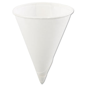 ESKCI40KR - Rolled Rim Paper Cone Cups, 4oz, White, 200-bag, 25 Bags-carton