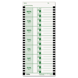 ESLTHE8100 - Time Card For Lathem Model 800p, 4 X 9, Weekly, 1-Sided, 100-pack