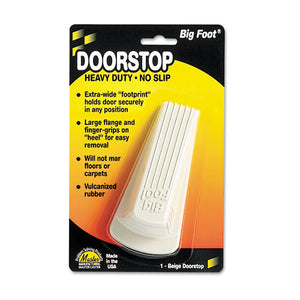ESMAS00900 - Big Foot Doorstop, No Slip Rubber Wedge, 2 1-4w X 4 3-4d X 1 1-4h, Beige