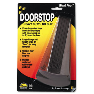 ESMAS00964 - GIANT FOOT DOORSTOP, NO-SLIP RUBBER WEDGE, 3 1-2W X 6 3-4D X 2H, BROWN