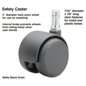 ESMAS64234 - Safety Casters, Standard Neck, Nylon, B Stem, 110 Lbs.-caster, 5-set