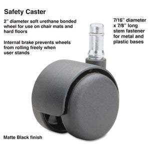 ESMAS64334 - Safety Casters,standard Neck, Polyurethane, B Stem, 110 Lbs.-caster, 5-set