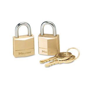 ESMLK120T - Three-Pin Brass Tumbler Locks, 3-4" Wide, 2 Locks & 2 Keys, 2-pack