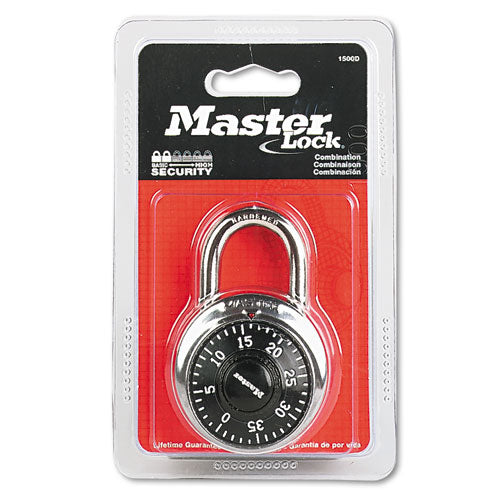 ESMLK1500D - Combination Lock, Stainless Steel, 1 7-8" Wide, Black Dial