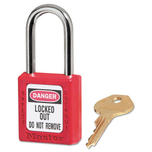 ESMLK410RED - Government Safety Lockout Padlock, Zenex, 1 1-2", Red, 1 Key, 6-box