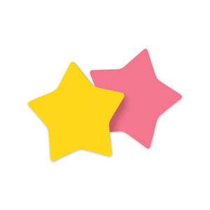 Die-cut Star Shaped Notepads, 2.6 X 2.6, Pink, Yellow, 75 Sheets-pad, 2 Pads-pack