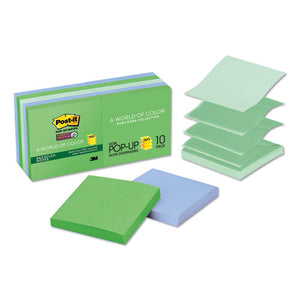 ESMMMR33010SST - Pop-Up Recycled Notes In Bora Bora Colors, 3 X 3, 90-Sheet, 10-pack