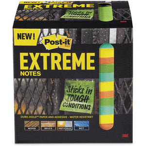 ESMMMXTRM3312TRYX - WATER-RESISTANT SELF-STICK NOTES, MULTI-COLORED, 3" X 3", 45 SHEETS, 12-PACK