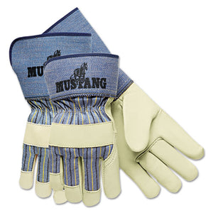ESMPG1936L - Mustang Premium Grain-Leather Gloves, 4 1-2 In. Gauntlet Cuff, Large