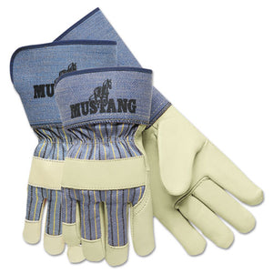 ESMPG1936M - Mustang Premium Grain-Leather-Palm Gloves, 4 1-2 In. Long, Medium