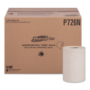 ESMRCP726N - HARDWOUND ROLL PAPER TOWELS, 1-PLY, 7 7-8" X 600FT, 12 ROLLS-PACK,12 PACK-CARTON