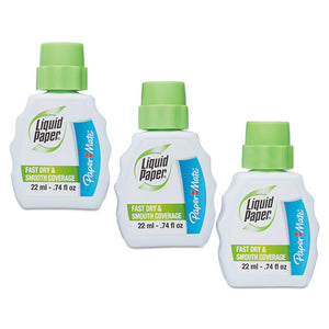ESPAP5643115 - Fast Dry Correction Fluid, 22 Ml Bottle, White, 3-pack