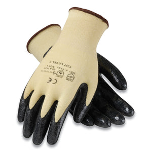 Kev Seamless Knit Kevlar Gloves, Large, Yellow-black, 12 Pairs