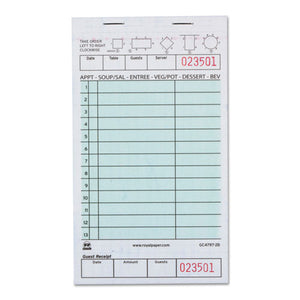 ESRPPGC47972B - GUEST CHECK BOOK, TWO-PART CARBONLESS, 4 1-5" X 7 3-4", 1-PAGES, 2000 FORMS