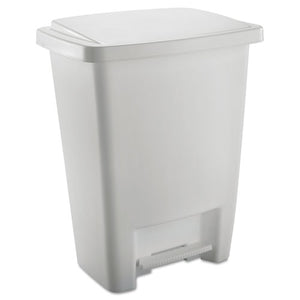 ESRUB284187WHICT - Step-On Waste Can, Rectangular, Plastic, 8.25gal, White