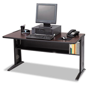 ESSAF1931 - Computer Desk W- Reversible Top, 47-1-2w X 28d X 30h, Mahogany-medium Oak-black