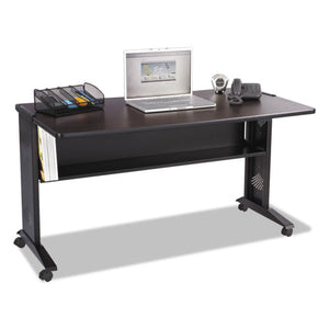 ESSAF1933 - Mobile Computer Desk W-reversible Top, 53.5 X 28 X 30, Mahogany-medium Oak-black