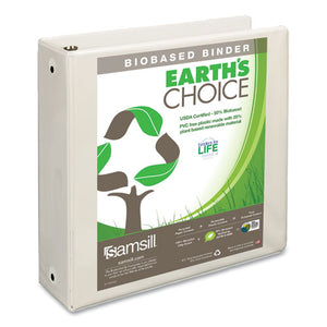 ESSAM17387 - EARTH'S CHOICE BIOBASED ECONOMY ROUND RING VIEW BINDERS, 3" CAP., WHITE