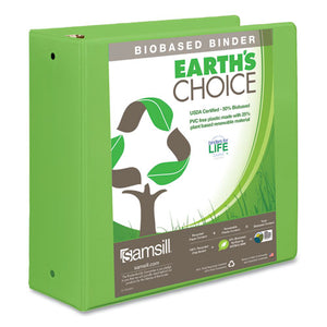 ESSAM17395 - EARTH'S CHOICE BIOBASED ECONOMY ROUND RING VIEW BINDERS, 4" CAP., LIME