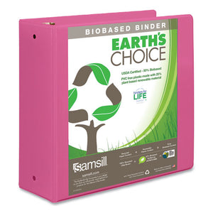 ESSAM17396 - EARTH'S CHOICE BIOBASED ECONOMY ROUND RING VIEW BINDERS, 4" CAP., BERRY