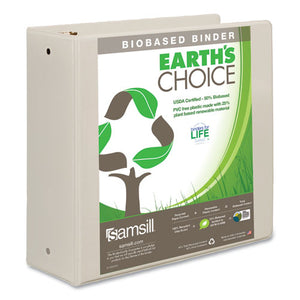 ESSAM17397 - EARTH'S CHOICE BIOBASED ECONOMY ROUND RING VIEW BINDERS, 4" CAP., WHITE