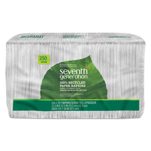 ESSEV13713PK - 100% Recycled Napkins, 1-Ply, 11 1-2 X 12 1-2, White, 250-pack