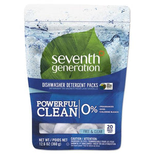 ESSEV22818PK - Natural Dishwasher Detergent Concentrated Packs, Free & Clear, 20 Packets-pack