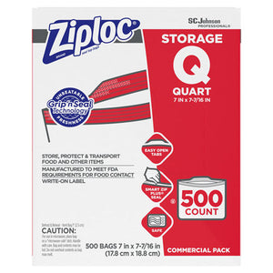 Double Zipper Storage Bags, 1 Gal, 1.75 Mil, 9.6" X 12.1", Clear, 228-carton