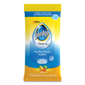 Multi-surface Cleaner Wet Wipes, Cloth, Fresh Citrus, 7 X 10, 25-pack, 12-carton