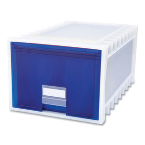 Archive Storage Drawers, Letter-legal Files, 15.3" X 24.25" X 11.38", Blue-white