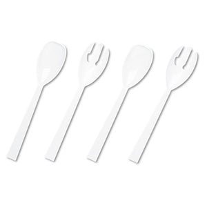 ESTBLW95PK4 - Table Set Plastic Serving Forks & Spoons, White, 24 Forks, 24 Spoons Per Pack