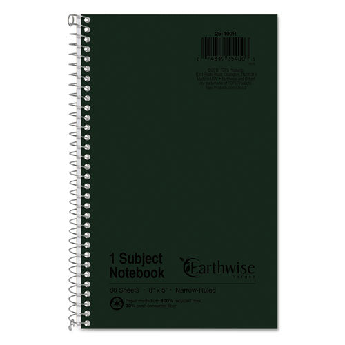 ESTOP25400 - Earthwise By Oxford 1-Subject Notebook, Narrow Rule, 8 X 5, We, 80 Sh