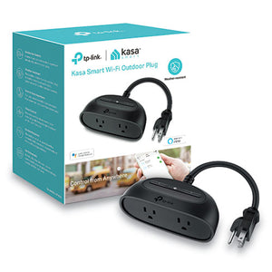 Kasa Smart Wi-fi Plug, Outdoor, 2 Sockets, 4.9" X 2.29" X 2.38"