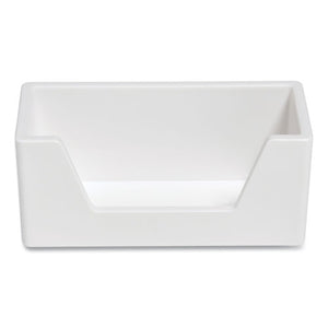 Business Card Holder, Holds 80 Cards, 3.97 X 1.73 X 1.77, Plastic, White
