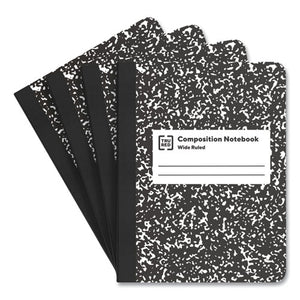 Composition Notebook, Wide-legal Rule, White-black Cover, 9.75 X 7.5, 100 Sheets, 4-pack