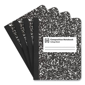 Composition Notebook, Medium-college Rule, Black-white Cover, 9.75 X 7.5, 100 Sheets, 4-pack