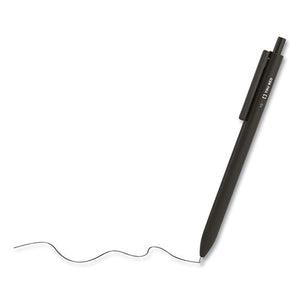 Ballpoint Retractable Pen, Medium Point, 1 Mm, Black Ink, Black Barrel, Dozen
