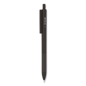Ballpoint Gripped Retractable Pen, Medium Point, 1 Mm, Black Ink, Black Barrel, Dozen