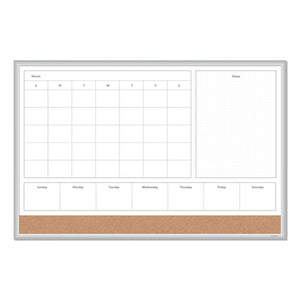 4n1 Magnetic Dry Erase Combo Board, 36 X 24, White-natural
