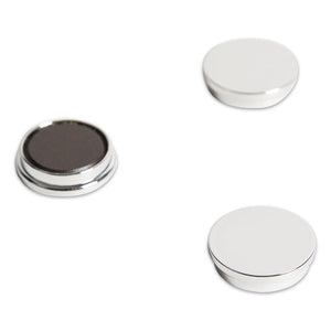 Board Magnets, Circles, Silver, 1.25", 10-pack
