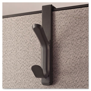 ESUNV08607 - Recycled Cubicle Double Coat Hook, Plastic, Charcoal