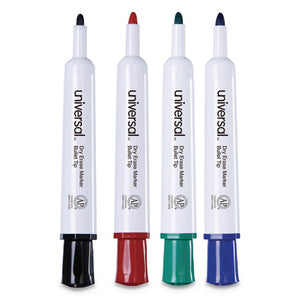 ESUNV43680 - Dry Erase Markers, Bullet Tip, Assorted, 4-set